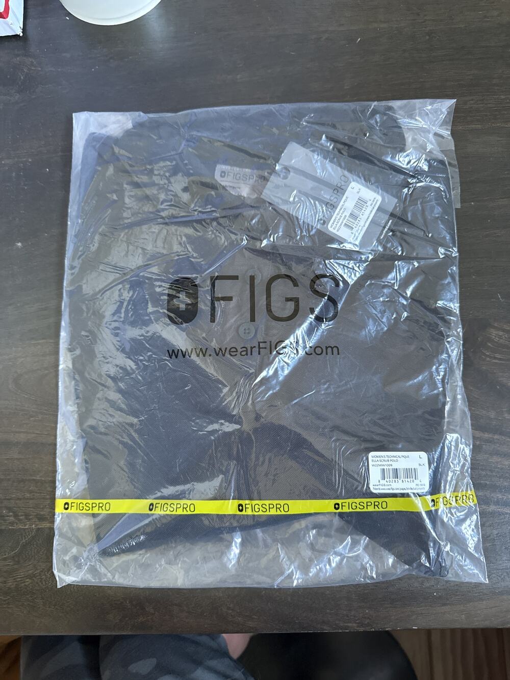 FIGS Ella Scrub Polo Women's Technical Pique Polo Shirt, Black, Size L
